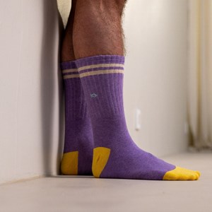 Chaussettes retro violet chiné