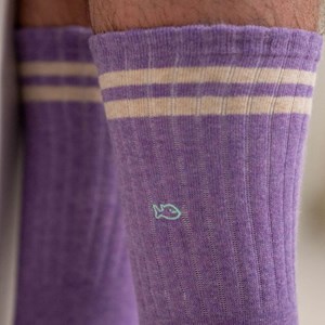 Chaussettes retro violet chiné