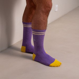 Chaussettes retro violet chiné