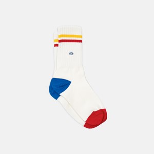 Chaussettes retro jaune et rouge