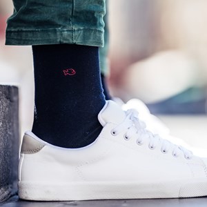 Chaussettes unies bleu marine