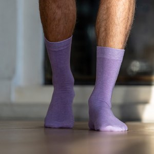 Chaussettes unies parme