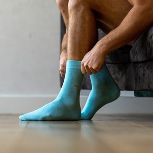 Chaussettes unies azurin