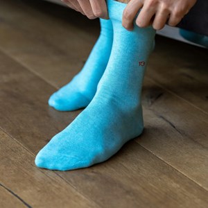 Chaussettes unies azurin