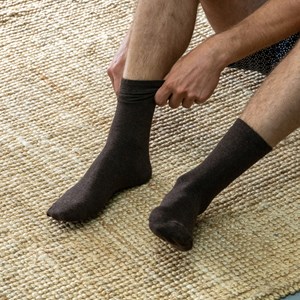 Chaussettes unies châtaigne