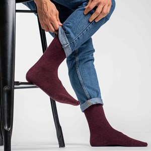 Chaussettes unies bordeaux