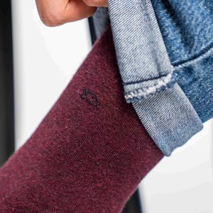 Chaussettes unies bordeaux