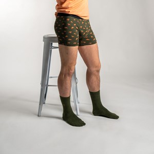 Chaussettes unies kaki foncé