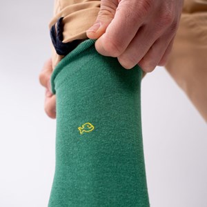 Chaussettes unies vert (violet-orange)