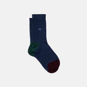 Chaussettes unies bleu (vert-bordeaux)