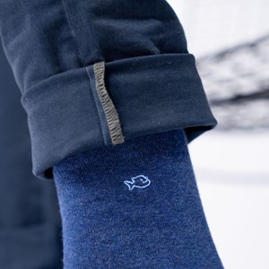 Chaussettes unies bleu (vert-bordeaux)