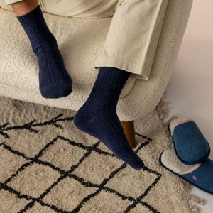 Chaussettes en laine bleu marine