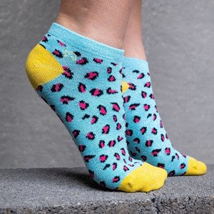 Socquettes léopard bleu