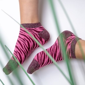 Socquettes zèbre rose