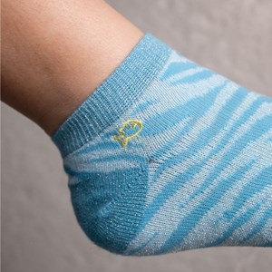 Socquettes zèbre bleu