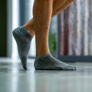 Socquettes unies gris chiné