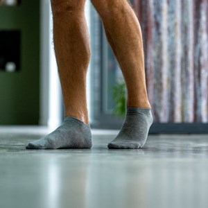 Socquettes unies gris chiné