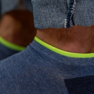 Socquettes unies bleu chiné