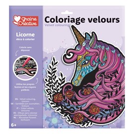 Un coloriage velours licorne