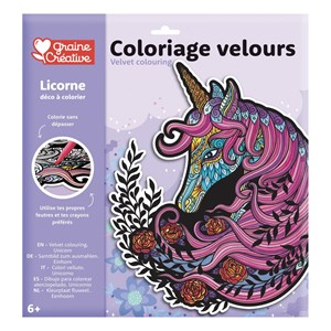 Un coloriage velours licorne