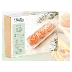 Kit bougies trio fleurs rose
