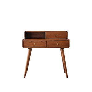 Bureau en mindi massif finition noyer