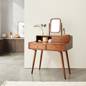 Bureau en mindi massif finition noyer