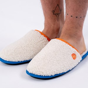 Chaussons en sherpa orange t38-39