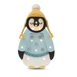 Lampe veilleuse pingouin bleu
