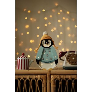 Lampe veilleuse pingouin bleu