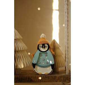 Lampe veilleuse pingouin bleu