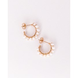 Créoles beaume or - blanc