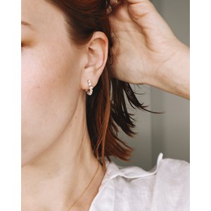 Créoles beaume or - blanc