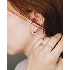 Créoles beaume or - blanc