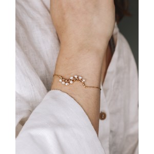 Bracelet lys or - blanc