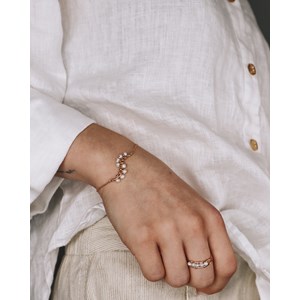 Bracelet lys or - blanc