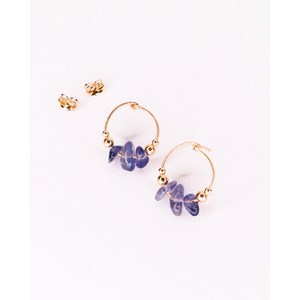 Boucles nahon or - bleu