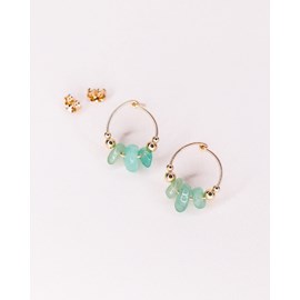 Boucles nahon or - vert