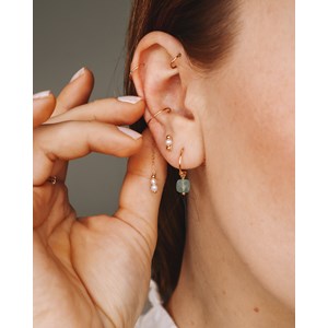 Faux piercing orne or - blanc