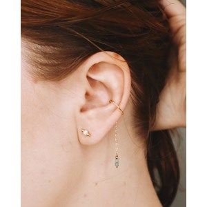 Faux piercing orne or - vert
