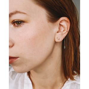 Faux piercing orne or - vert