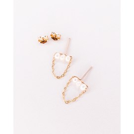 Boucles véore or - blanc