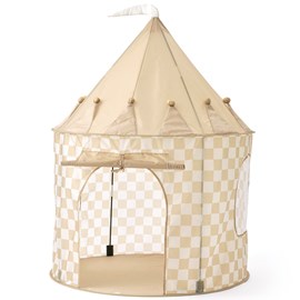 Tente de jeu beige à carreaux