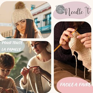 Kit tricot bonnet ecru