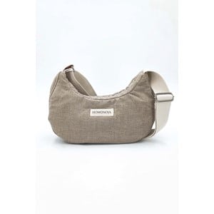 Sac demi-lune gisèle coton brossé beige