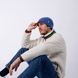 Bonnet en laine d'agneau bleu jeans