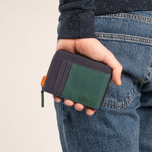 Portefeuille marine et vert