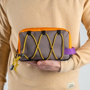 Trousse de toilette orange taupe