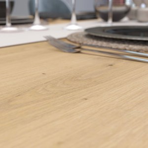 Table à manger rectangulaire décor bois et noir 6 personnes pippa