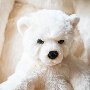 Peluche ours jules debout crème 50 cm